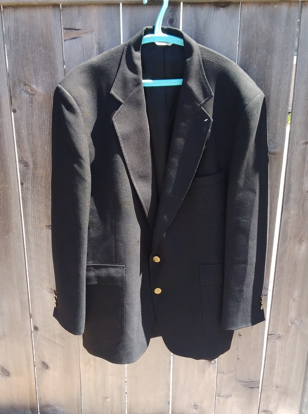 Patrick James Blazer Sports Coat Jacket Black Mens Pique 44R Preppy